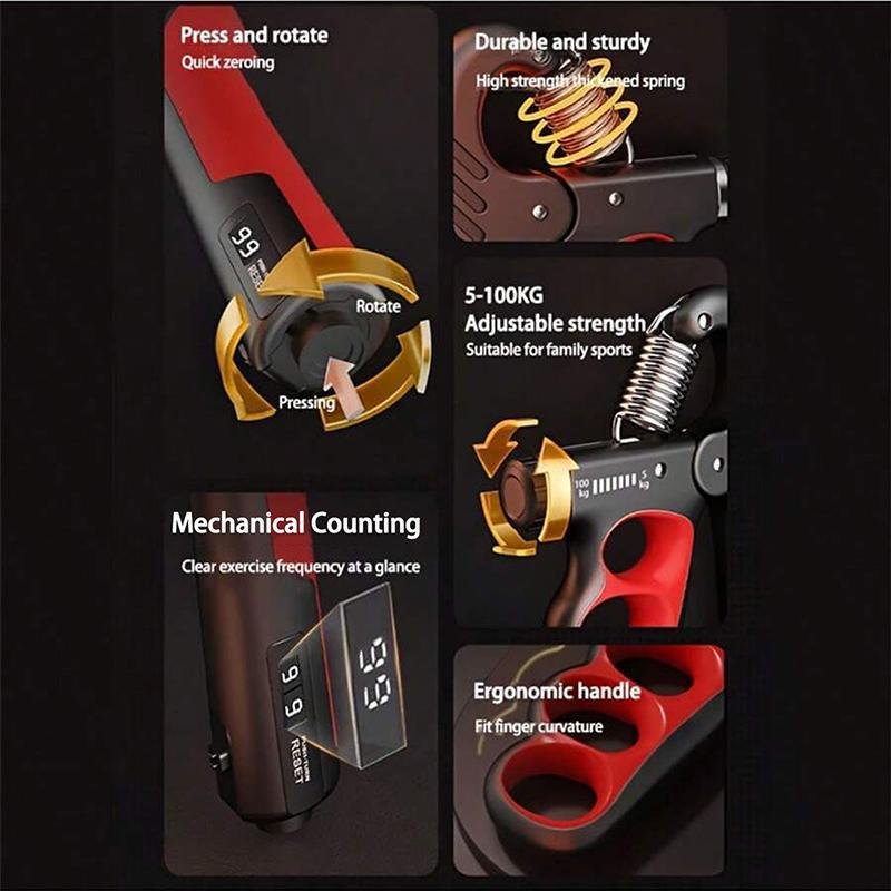 Adjustable Hand Grip Strength Trainer. 1 Count 5-100kg Hand Grip Strengthener with LCD Display. Hand Strengthening Training Equipment for Home Gym Workout LINGPENG - Image 6
