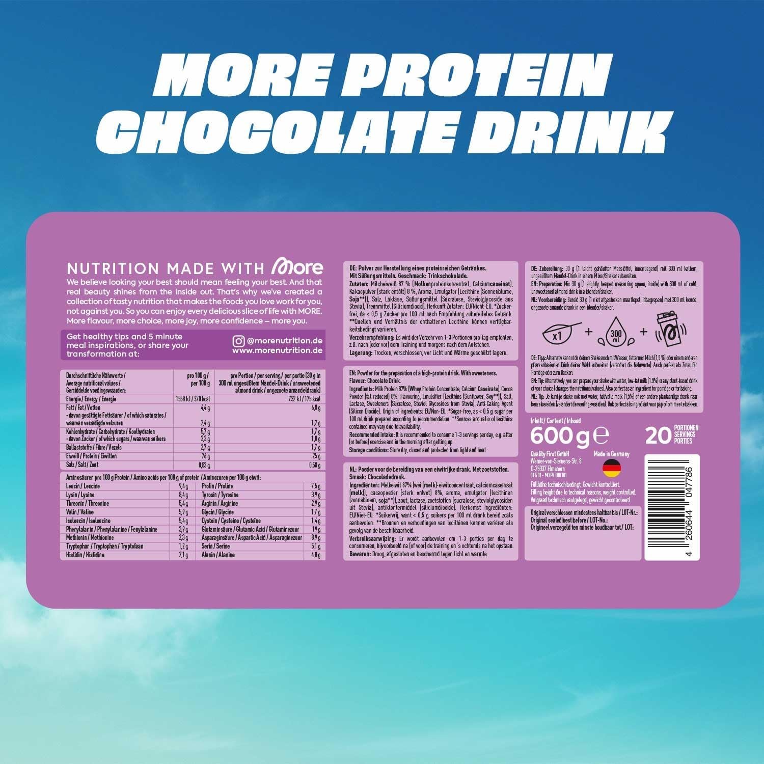 More Protein - Proteinpulver meets milkshake love mit bis zu 27 g Protein & ohne Zuckerzusatz - Image 4